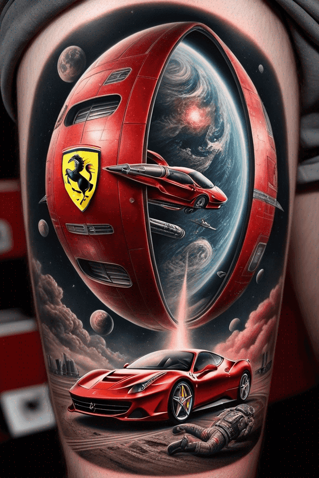 una navicella spaziale Ferrari