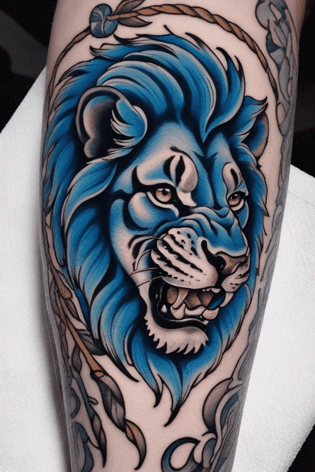 a blue lion