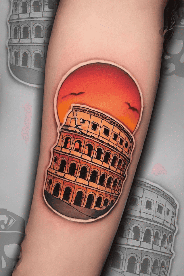 colosseo al tramonto