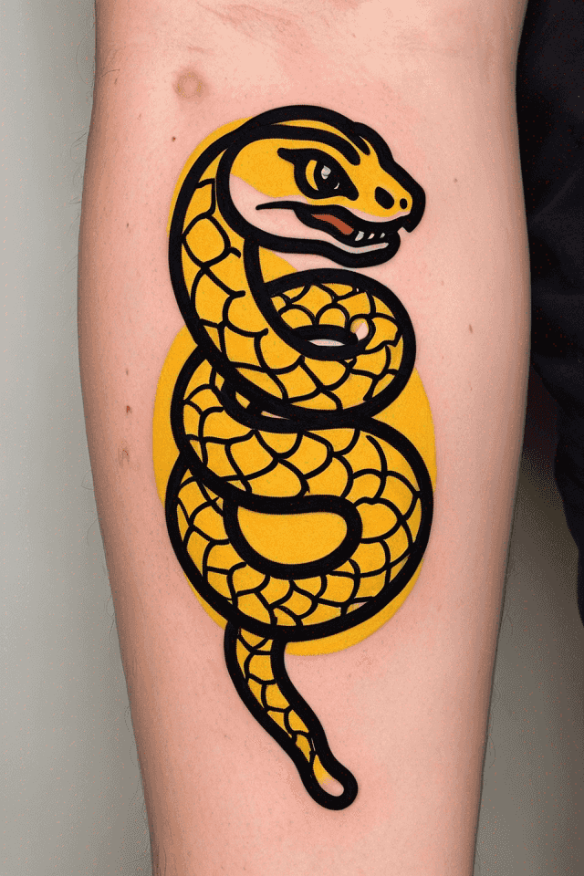 un serpente giallo