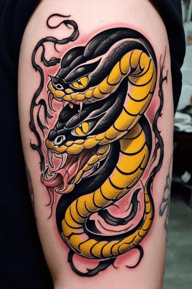 a snake yellow and black