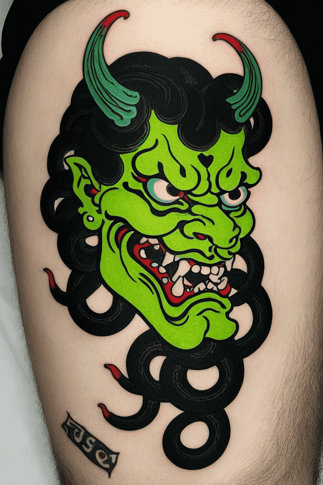 a green demon