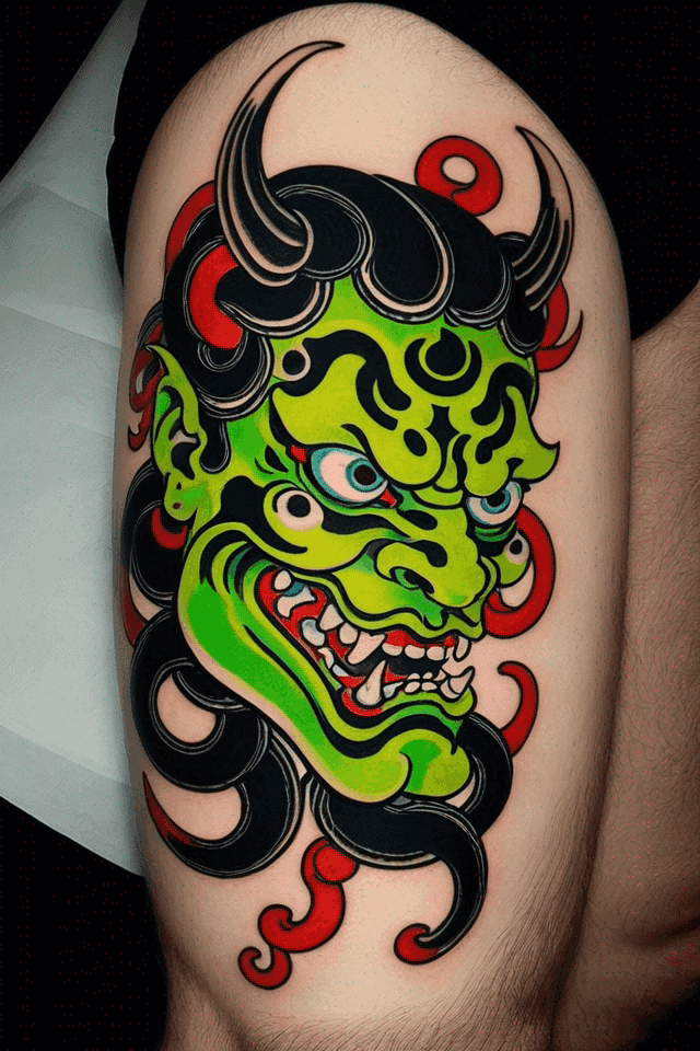 a green demon