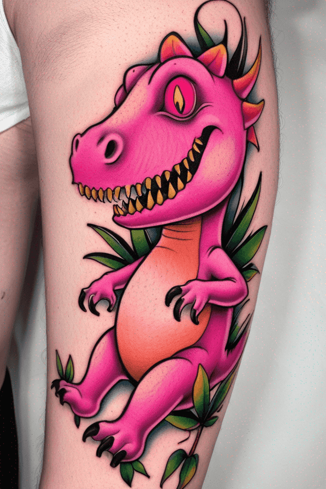 un dinosauro rosa