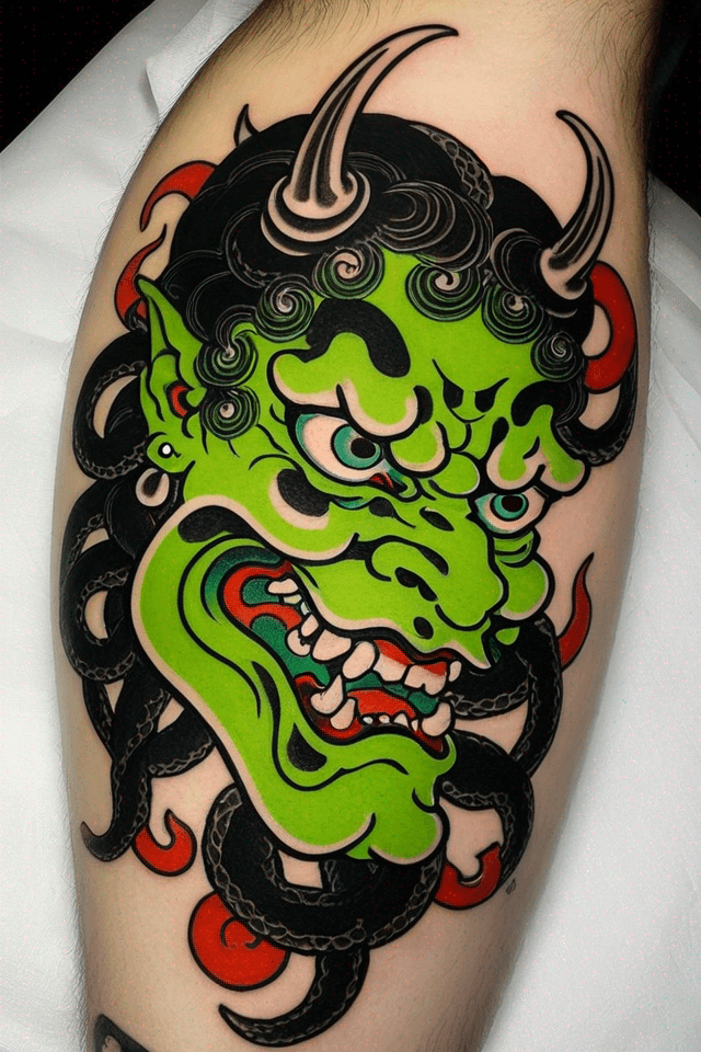 a green demon