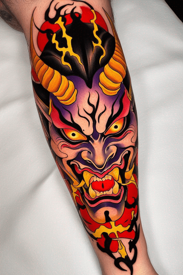 hannya with lightning in hand in lightning
