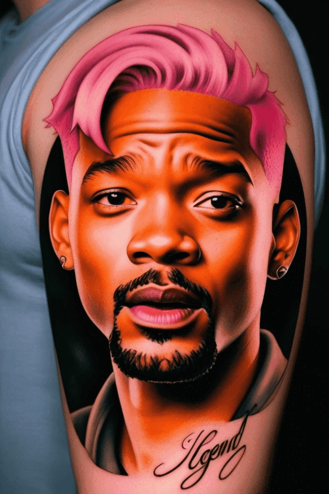 Will smith in I’m legend with pink hair