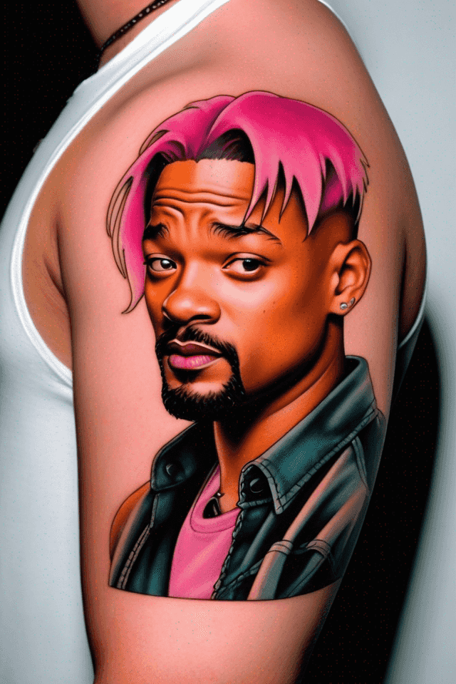 Will smith in I’m legend with pink hair