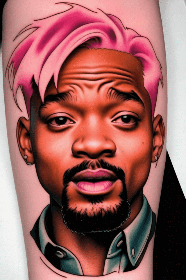 Will smith in I’m legend with pink hair