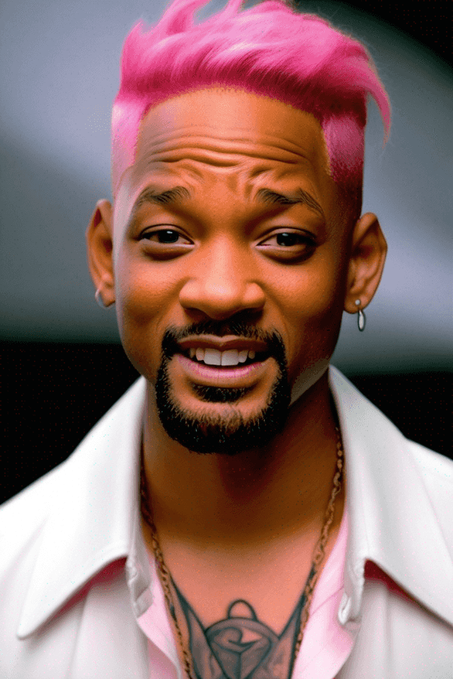 Will smith in I’m legend with pink hair