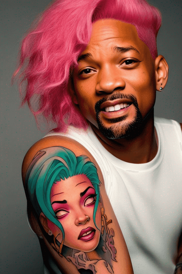 Will smith in I’m legend with pink hair